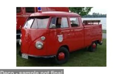 VW T1, rot, Brandweer (NL), 1:43, Cararama