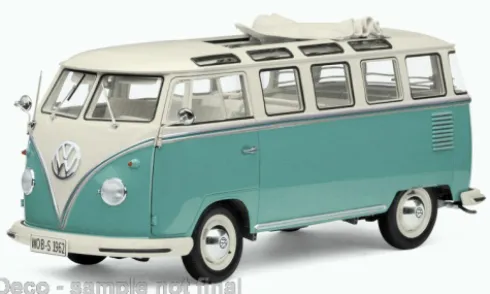 VW T1 Samba, weiss/helltürkis, 1962, 1:12, Sun Star