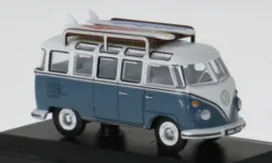 VW VW T1 Samba Bus/Surfboards, blau, 1:76, Oxford