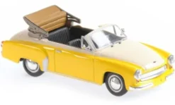 Wartburg 311 Cabriolet, gelb/weiss, 1958, 1:43, Maxichamps