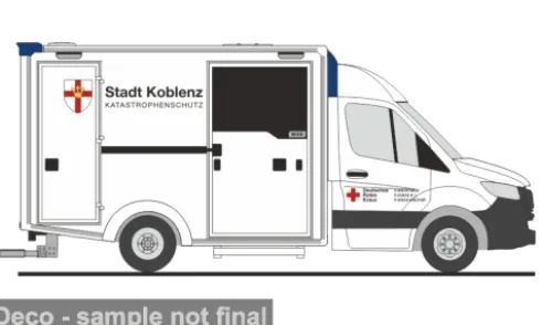 Wietmarscher Ambulanzfahrzeug - Design RTW, 2018, Katastrophenschutz Koblenz, 1:87, Rietze